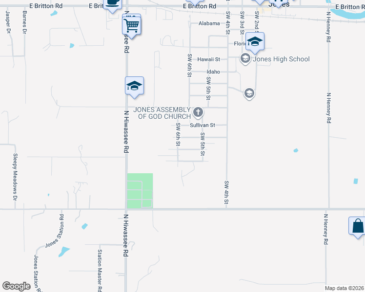 map of restaurants, bars, coffee shops, grocery stores, and more near 529 Sweetbough Street in Jones