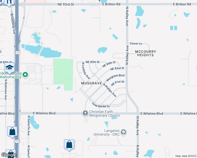 map of restaurants, bars, coffee shops, grocery stores, and more near 801 Northeast 83rd Street in Oklahoma City