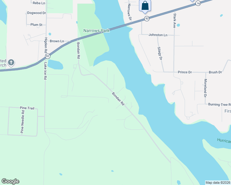 map of restaurants, bars, coffee shops, grocery stores, and more near 325 Bondair Road in Higden