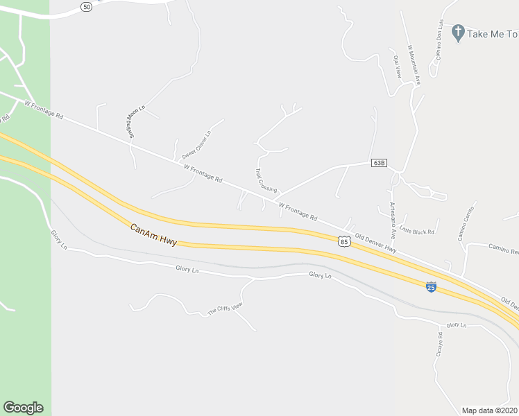 map of restaurants, bars, coffee shops, grocery stores, and more near 382 Old Denver Highway in Glorieta