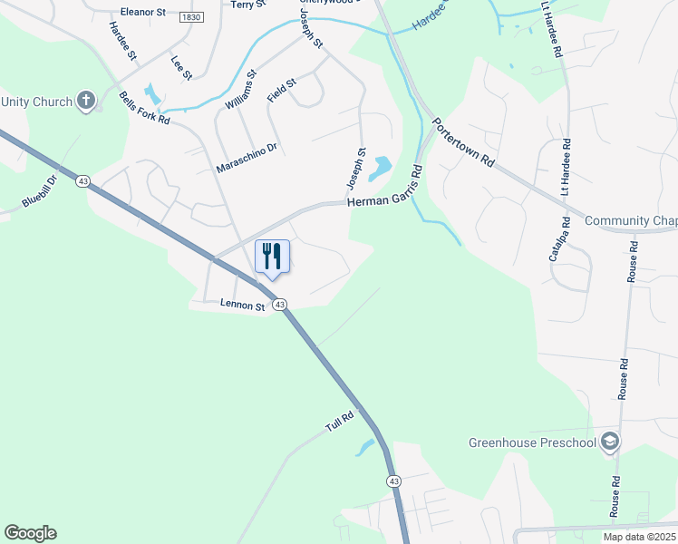 map of restaurants, bars, coffee shops, grocery stores, and more near 1288 Naples Drive in Greenville