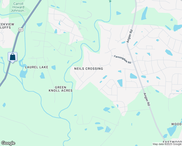 map of restaurants, bars, coffee shops, grocery stores, and more near 1408 Andersonwood Drive in Fuquay Varina