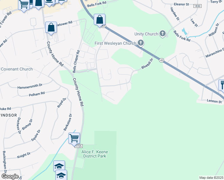 map of restaurants, bars, coffee shops, grocery stores, and more near 1921 Chavis Court in Greenville