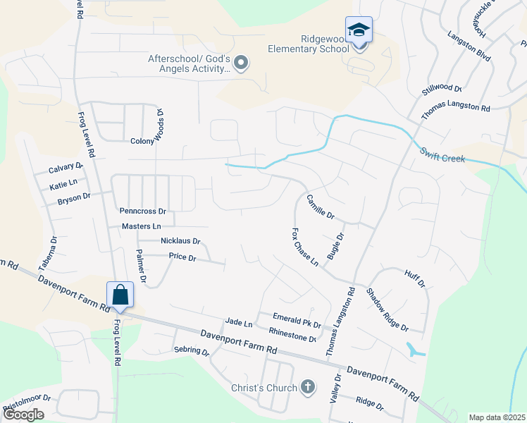 map of restaurants, bars, coffee shops, grocery stores, and more near 2033 Cherrytree Lane in Winterville