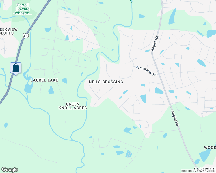 map of restaurants, bars, coffee shops, grocery stores, and more near 1408 Andersonwood Drive in Fuquay Varina