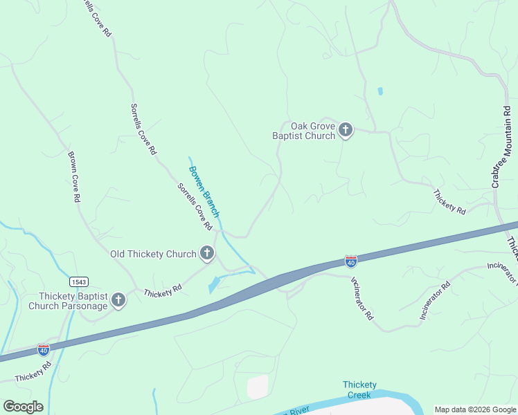 map of restaurants, bars, coffee shops, grocery stores, and more near 3407 Thickety Road in Clyde