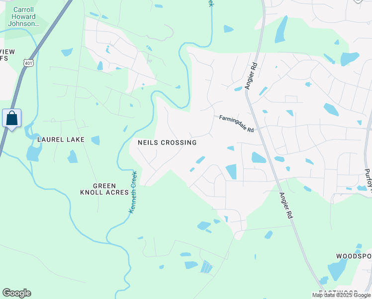 map of restaurants, bars, coffee shops, grocery stores, and more near 1401 Andersonwood Drive in Fuquay Varina
