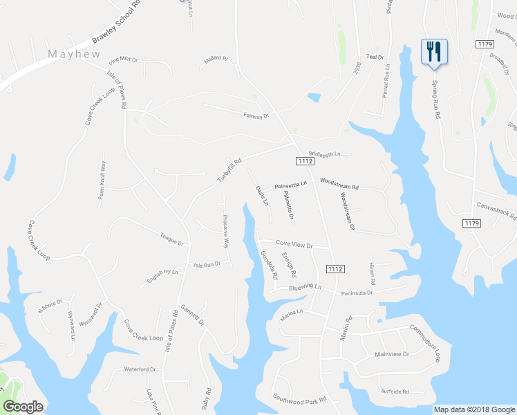 map of restaurants, bars, coffee shops, grocery stores, and more near 134 Oasis Drive in Mooresville