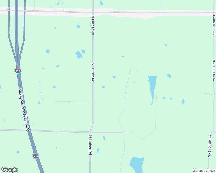 map of restaurants, bars, coffee shops, grocery stores, and more near 8500 North Luther Road in Harrah