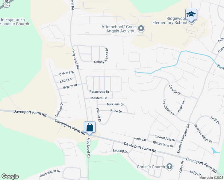 map of restaurants, bars, coffee shops, grocery stores, and more near 3833 Saint Augustine Drive in Greenville