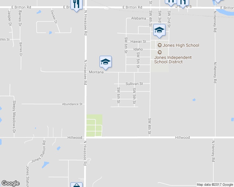 map of restaurants, bars, coffee shops, grocery stores, and more near 600 Beebe Street in Jones