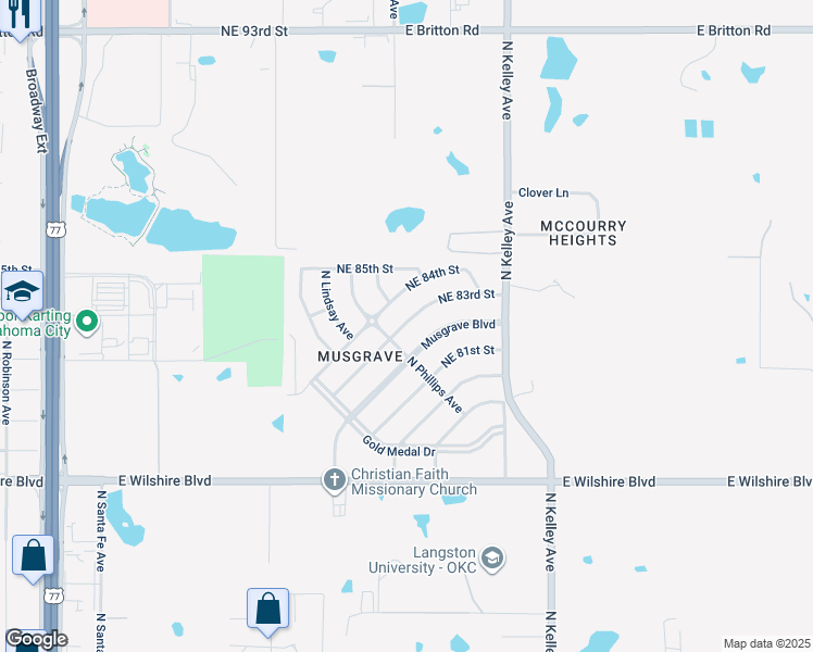 map of restaurants, bars, coffee shops, grocery stores, and more near 812 Northeast 83rd Street in Oklahoma City