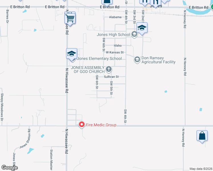 map of restaurants, bars, coffee shops, grocery stores, and more near 508 Beebe Street in Jones