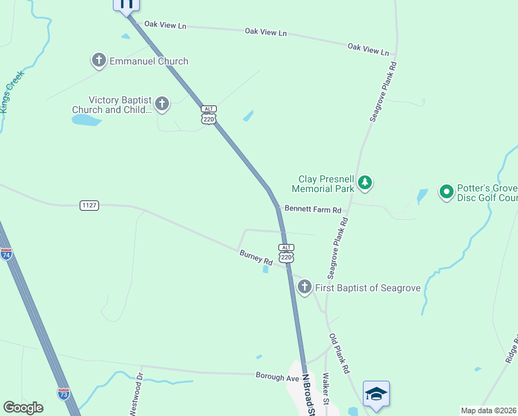 map of restaurants, bars, coffee shops, grocery stores, and more near 7606 U.S. 220 Alternate in Asheboro