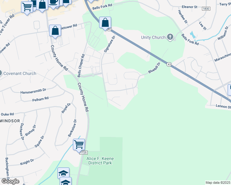 map of restaurants, bars, coffee shops, grocery stores, and more near 4020 Bluebill Drive in Greenville