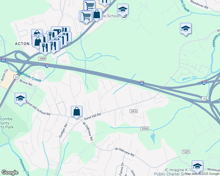 map of restaurants, bars, coffee shops, grocery stores, and more near 81 Selwyn Road in Asheville