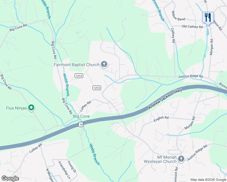 map of restaurants, bars, coffee shops, grocery stores, and more near 4 Jugtown Road in Candler