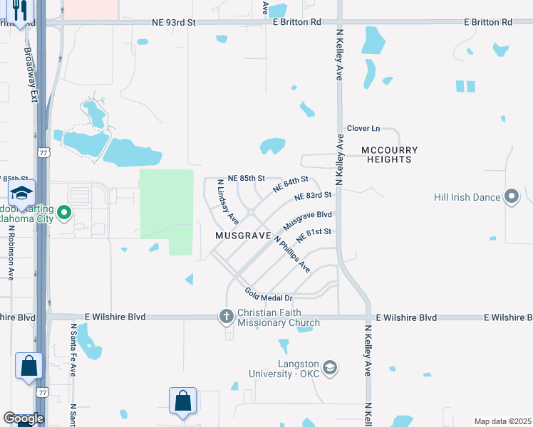 map of restaurants, bars, coffee shops, grocery stores, and more near 809 Northeast 83rd Street in Oklahoma City