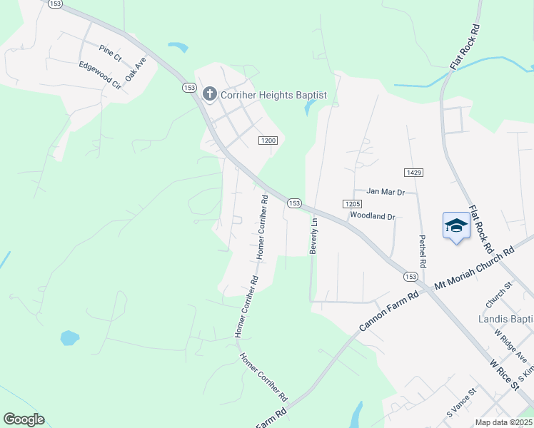 map of restaurants, bars, coffee shops, grocery stores, and more near 155 Homer Corriher Road in China Grove