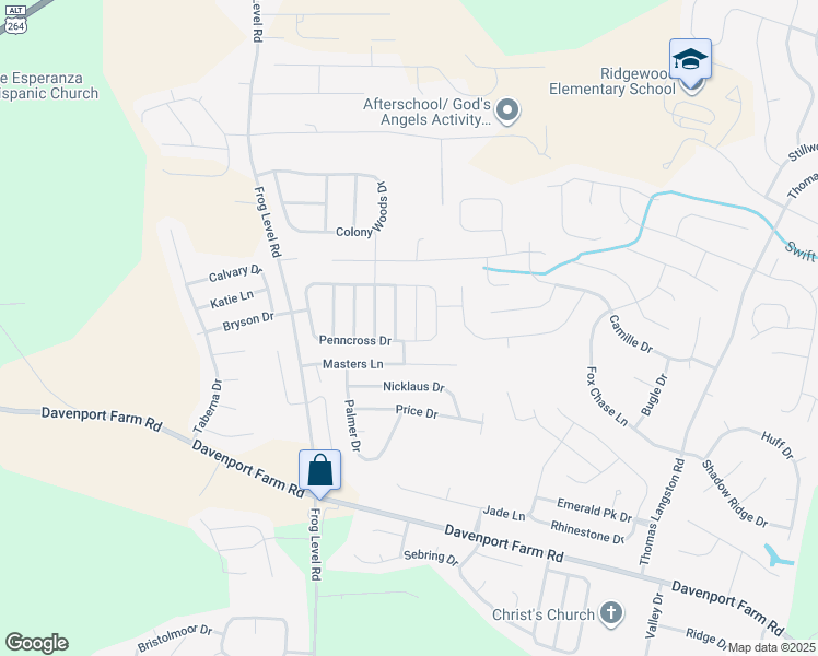 map of restaurants, bars, coffee shops, grocery stores, and more near 3833 Saint Augustine Drive in Greenville