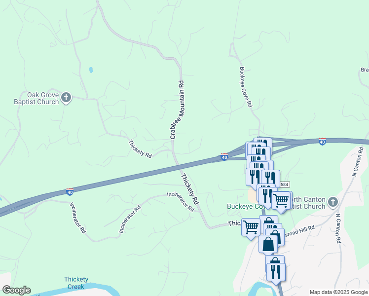 map of restaurants, bars, coffee shops, grocery stores, and more near 79 Valley Hill Drive in Canton
