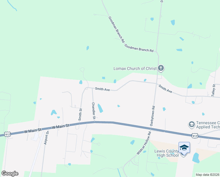 map of restaurants, bars, coffee shops, grocery stores, and more near 1001 Smith Avenue in Hohenwald