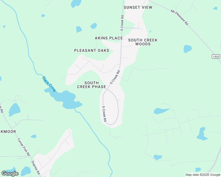map of restaurants, bars, coffee shops, grocery stores, and more near 8413 South Creek Road in Johnston County