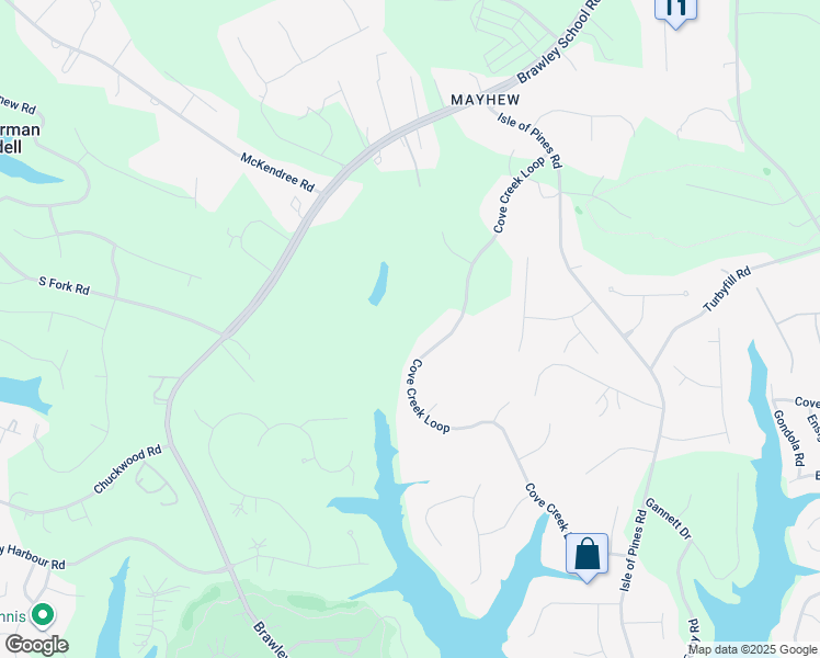 map of restaurants, bars, coffee shops, grocery stores, and more near 305 Cove Creek Loop in Mooresville