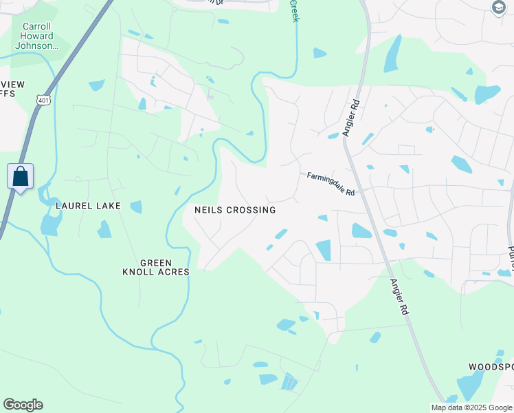 map of restaurants, bars, coffee shops, grocery stores, and more near 1404 Andersonwood Drive in Fuquay-Varina