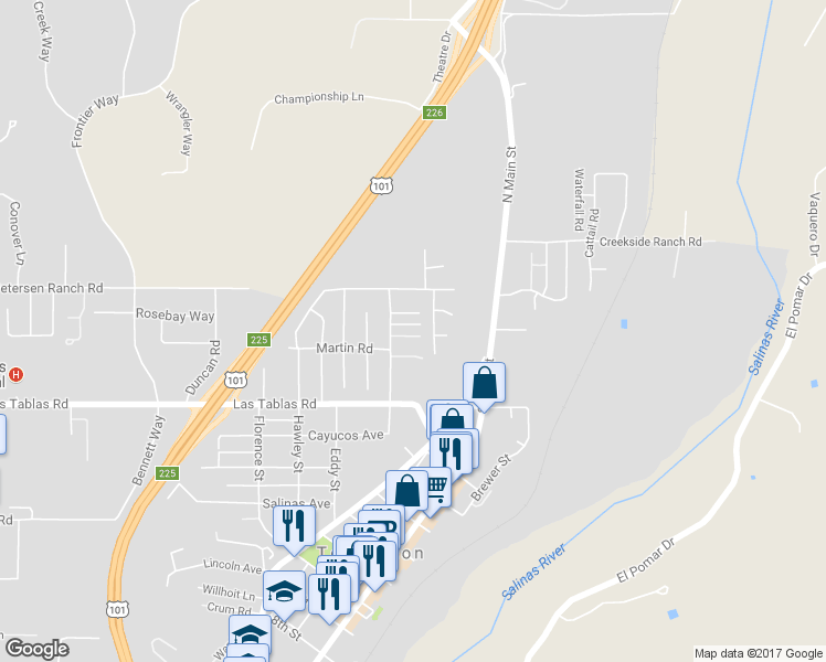 map of restaurants, bars, coffee shops, grocery stores, and more near 127 Horstman Street in Templeton