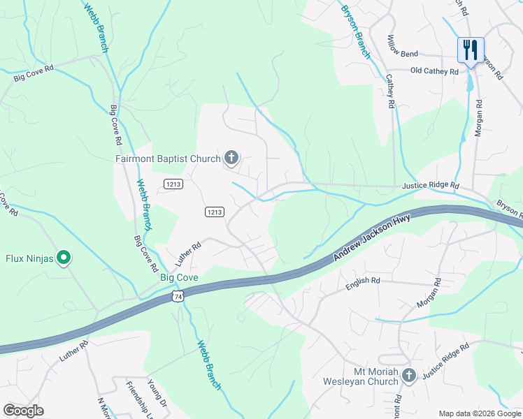 map of restaurants, bars, coffee shops, grocery stores, and more near 4 Jugtown Road in Candler