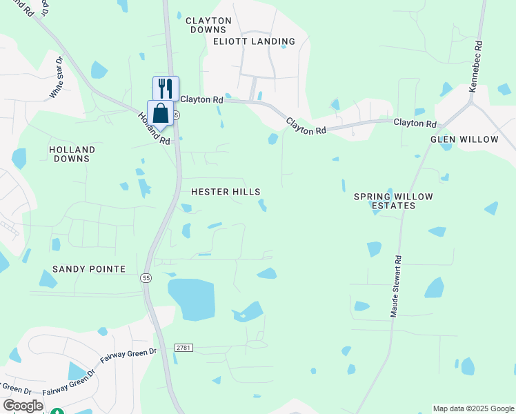map of restaurants, bars, coffee shops, grocery stores, and more near 1233 Jicarilla Lane in Wake County