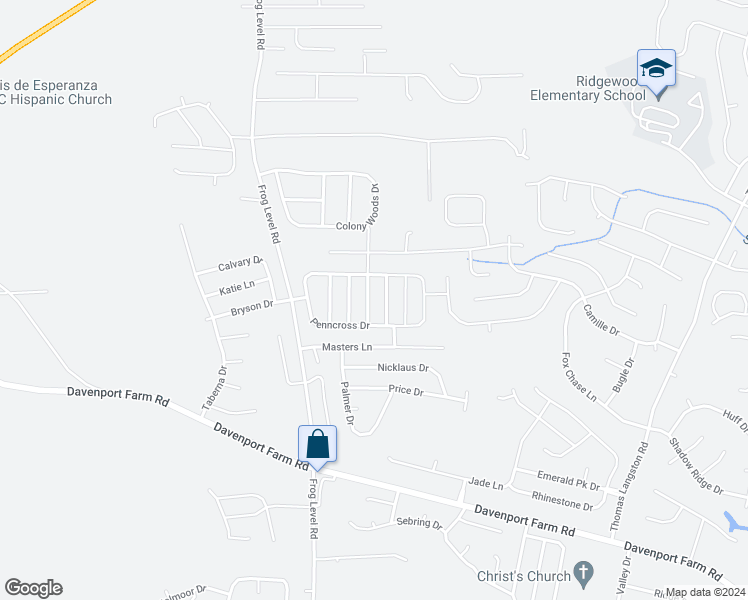 map of restaurants, bars, coffee shops, grocery stores, and more near 3717 Tifgreen Drive in Greenville