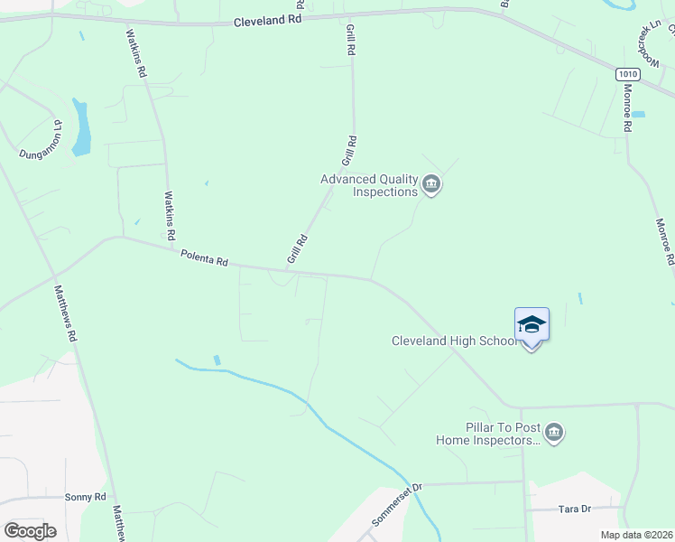 map of restaurants, bars, coffee shops, grocery stores, and more near 2544 Polenta Road in Clayton