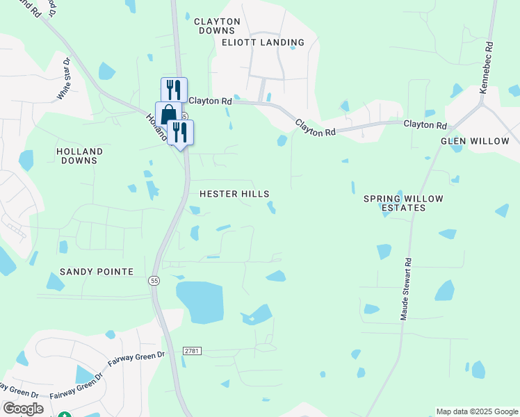 map of restaurants, bars, coffee shops, grocery stores, and more near 1233 Jicarilla Lane in Wake County