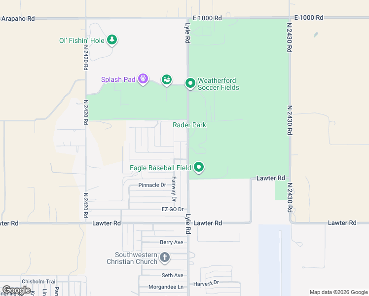 map of restaurants, bars, coffee shops, grocery stores, and more near 3508 Callaway in Weatherford