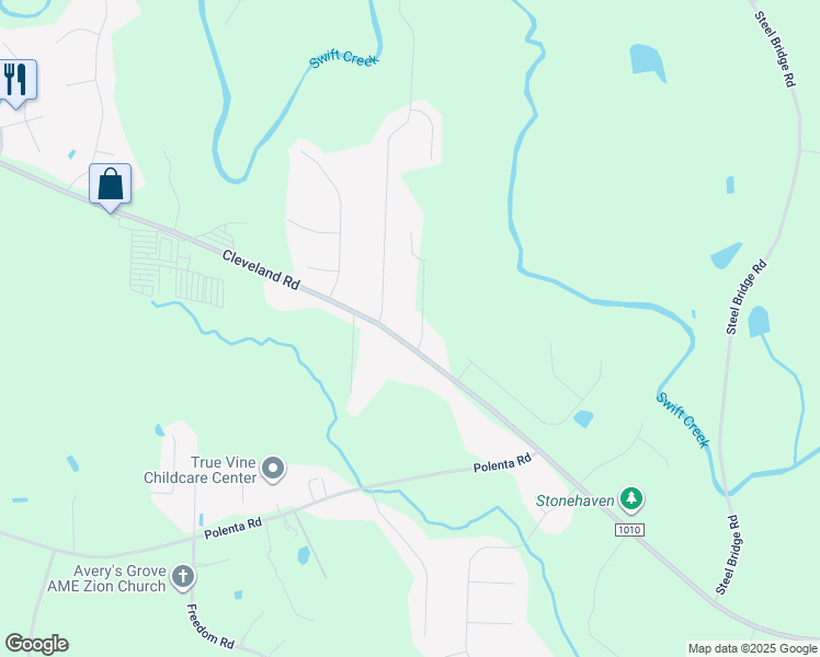 map of restaurants, bars, coffee shops, grocery stores, and more near 5639 Cleveland Road in Clayton