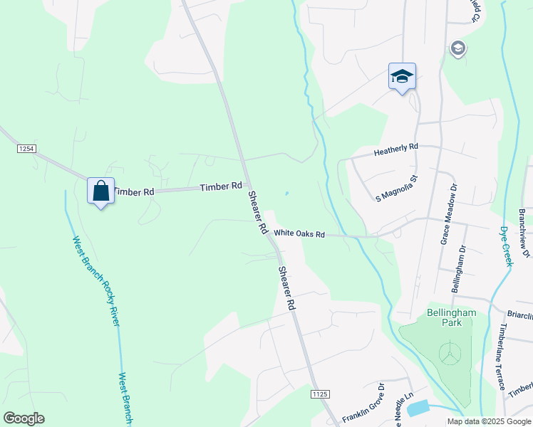 map of restaurants, bars, coffee shops, grocery stores, and more near 929 Shearers Road in Mooresville