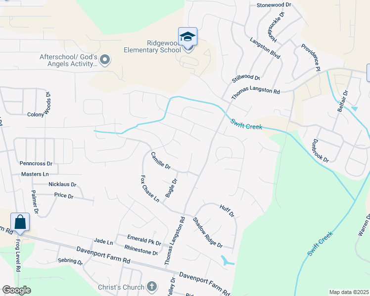 map of restaurants, bars, coffee shops, grocery stores, and more near 2601 Chardon Court in Winterville