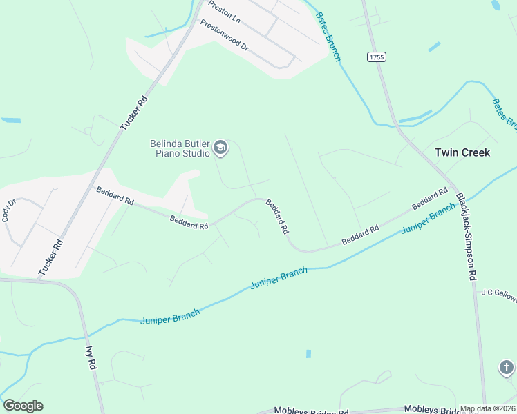 map of restaurants, bars, coffee shops, grocery stores, and more near 2860 Beddard Road in Grimesland