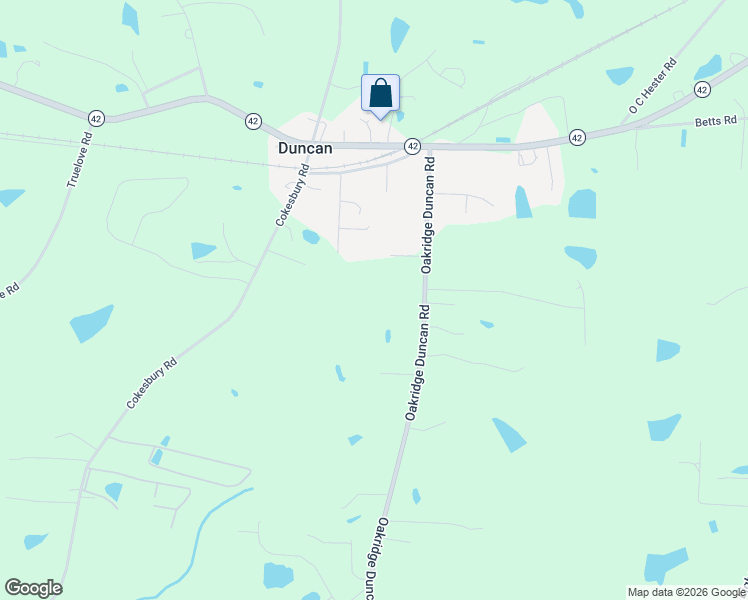 map of restaurants, bars, coffee shops, grocery stores, and more near 1695 Oakridge Duncan Road in Fuquay-Varina