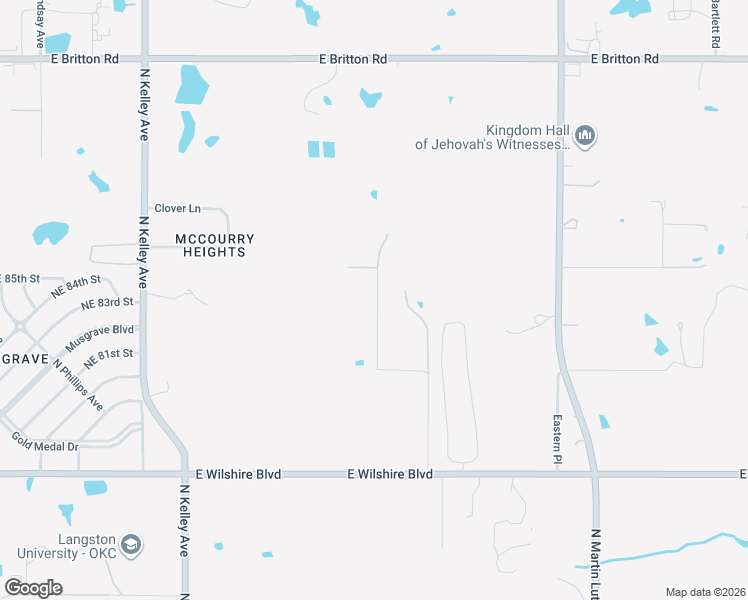 map of restaurants, bars, coffee shops, grocery stores, and more near 1416 Northeast 85th Street in Oklahoma City
