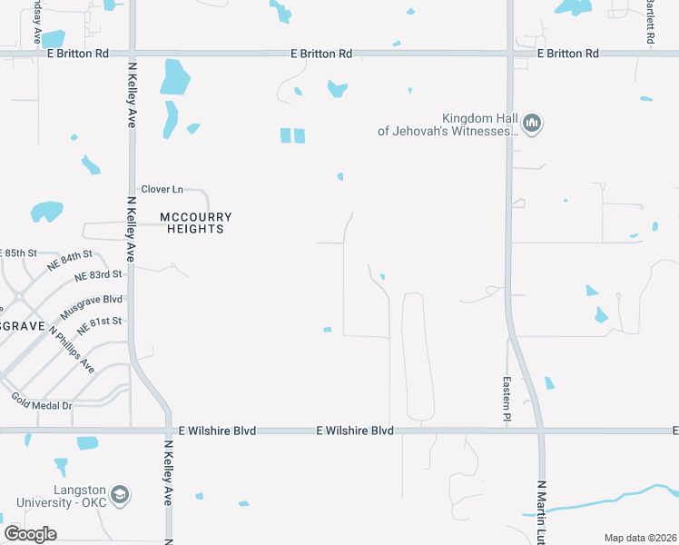 map of restaurants, bars, coffee shops, grocery stores, and more near 1416 Northeast 85th Street in Oklahoma City