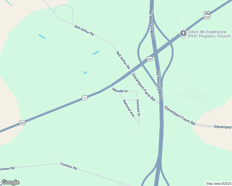 map of restaurants, bars, coffee shops, grocery stores, and more near 2404 National Avenue in Greenville