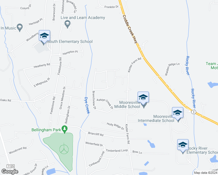 map of restaurants, bars, coffee shops, grocery stores, and more near 144 Havenbrook Drive in Mooresville