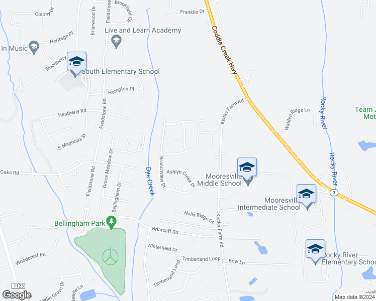 map of restaurants, bars, coffee shops, grocery stores, and more near 158 Havenbrook Drive in Mooresville