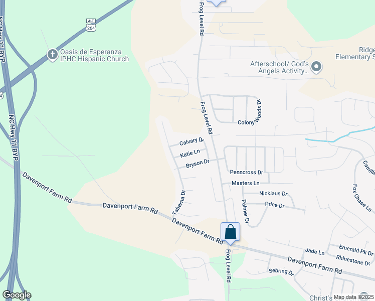 map of restaurants, bars, coffee shops, grocery stores, and more near 1120 Katie Lane in Greenville