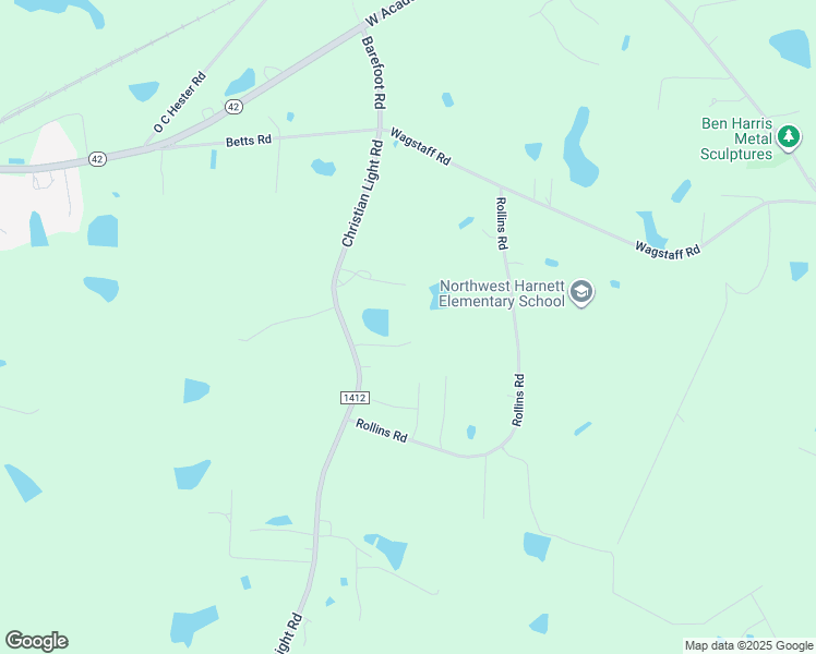 map of restaurants, bars, coffee shops, grocery stores, and more near 111 Wood Lake Drive in Fuquay Varina