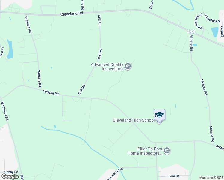 map of restaurants, bars, coffee shops, grocery stores, and more near 2535 Polenta Road in Clayton