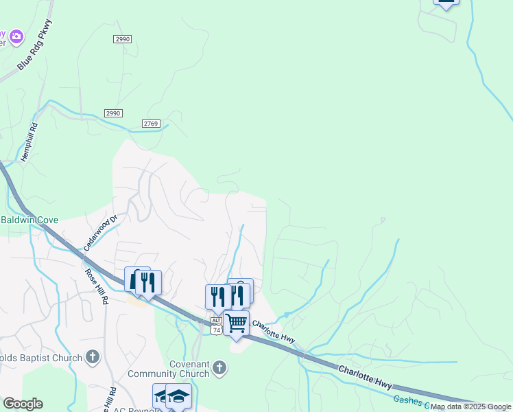 map of restaurants, bars, coffee shops, grocery stores, and more near 1002 Olde Eastwood Village Boulevard in Asheville